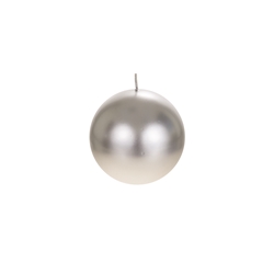 Mega Candles - 4" Unscented Round Ball Candle - Silver