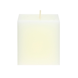 Mega Candles - 3" x 3" Unscented Square Pillar Candle - Ivory