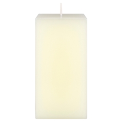 Mega Candles - 3" x 6" Unscented Square Pillar Candle - Ivory