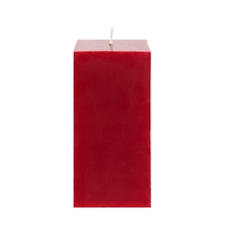 Mega Candles - 3" x 6" Unscented Square Pillar Candle - Red