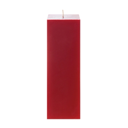 Mega Candles - 3" x 9" Unscented Square Pillar Candle - Red