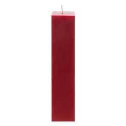 Mega Candles - 2" x 9" Unscented Square Pillar Candle - Red