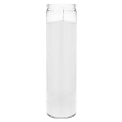 Mega Candles - 2" x 8" Unscented Tall Prayer Container Candle - White