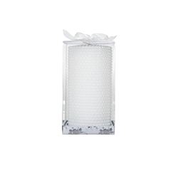 Mega Candles - 3" x 6" Unscented Round Pearl Pillar Candle - White