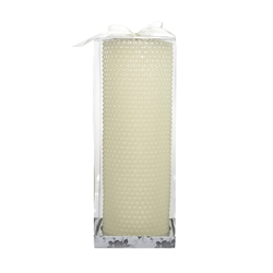Mega Candles - 3" x 9" Unscented Round Pearl Pillar Candle - Ivory