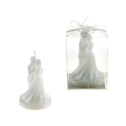 Mega Candles - Wedding Couple in Clear Box - White