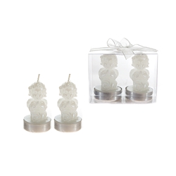 Mega Candles-2 pcs Baby Angel Tealight Candle in Clear Box - White