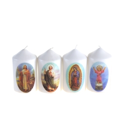 Mega Candles - Religious Figures Dome Top Aerated Pillar Candle - White