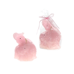 Mega Candles - Pair of Elephants Candle - Pink