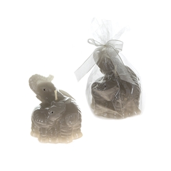 Mega Candles - Pair of Elephants Candle - Gray
