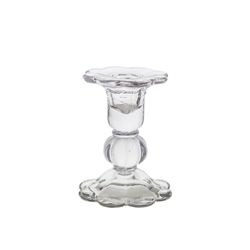 Mega Candles - 3.75" Taper Glass Candle Holder - Clear