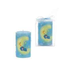 Mega Candles -Baby Sleeping with Stars Pillar Candle - Blue