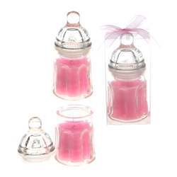 Mega Candles -Glass Baby Bottle Scented Candle - Pink
