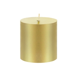 Mega Candles - 3" x 3" Unscented Round Pillar Candle - Gold
