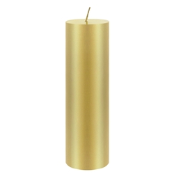 Mega Candles - 2" x 6" Unscented Round Pillar Candle - Gold