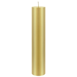 Mega Candles - 2" x 9" Unscented Round Pillar Candle - Gold