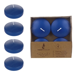 Mega Candles - 4 pcs 3" Unscented Floating Candles - Dark Blue