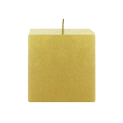 Mega Candles - 3" x 3" Unscented Square Pillar Candle - Gold