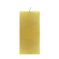Mega Candles - 3" x 6" Unscented Square Pillar Candle - Gold