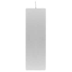 Mega Candles - 3" x 9" Unscented Square Pillar Candle - Silver