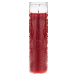 Mega Candles - 2" x 8" Unscented Tall Prayer Container Candle - Red