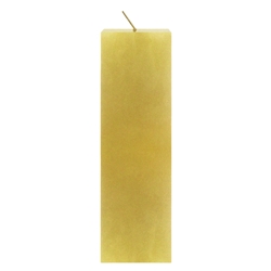 Mega Candles - 2" x 6" Unscented Square Pillar Candle - Gold