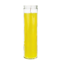 Mega Candles - 2" x 8" Unscented Tall Prayer Container Candle - Yellow