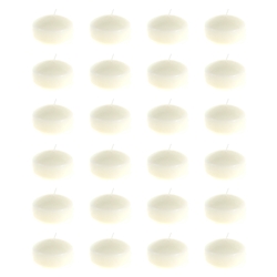 Mega Candles - 24 pcs 2" Unscented Floating Disc Candles - Ivory