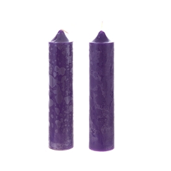 Mega Candles - 2 pcs of 6.75" Unscented Romantic Taper Candles - Purple