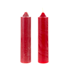 Mega Candles - 2 pcs of 6.75" Unscented Romantic Taper Candles - Red