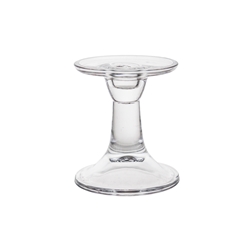 Mega Candles - 4.25" Pillar Glass Candle Holder - Clear