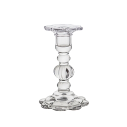 Mega Candles - 5.5" Taper Glass Candle Holder - Clear