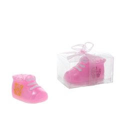 Mega Candles - Baby Bootie Candle in Clear Box - Pink