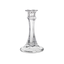 Mega Candles - 6" Taper Glass Candle Holder - Clear