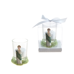 Mega Favors - St. Judas Poly Resin Candle Set in Gift Box - White