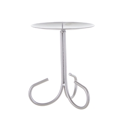 Mega Candles - Pillar / Round Metal Candle Holder - Silver