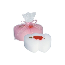 Mega Candles - Double Heart Candle - White