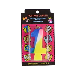 Mega Candles - Tri Color Birthday Numbers Candle - 1