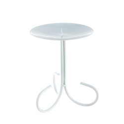 Mega Candles - Pillar / Round Metal Candle Holder - Matte White