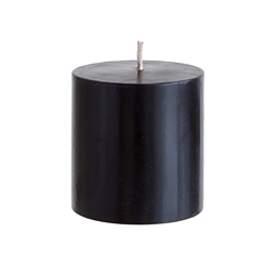 Mega Candles - 3" x 3" Unscented Round Pillar Candle - Black