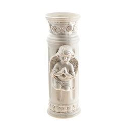 Mega Vases - Praying Angel Porcelain Round Vase - Matte White
