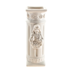 Mega Vases - Sacred Heart Jesus Porcelain Square Vase - Matte White