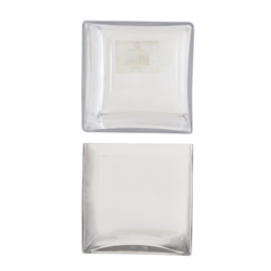 Mega Vases - 7" x 7" Cube / Square Glass Vase - Clear