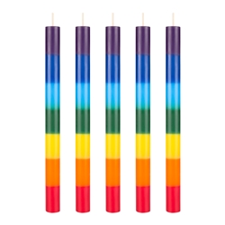 Mega Candles - 5 pcs 1" x 12" Unscented Round Straight Taper Candle - Asst