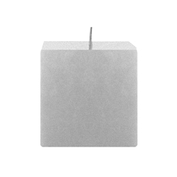 Mega Candles - 3" x 3" Unscented Square Pillar Candle - Silver