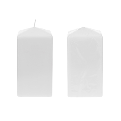 Mega Candles - 3" x 6" Unscented Dome Top Square Pillar Candle - White