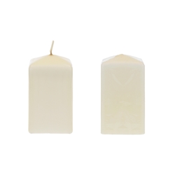 Mega Candles - 2" x 3" Unscented Dome Top Square Pillar Candle - Ivory
