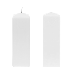 Mega Candles - 2" x 6" Unscented Dome Top Square Pillar Candle - White