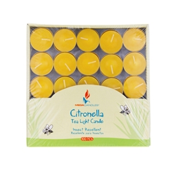 Mega Candles - 100 pcs Citronella Tea Light Candle in Box - Yellow
