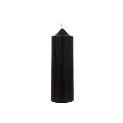 Mega Candles - 2" x 6" Unscented Round Dome Top Pillar Candle - Black